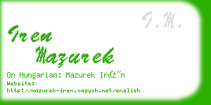 iren mazurek business card